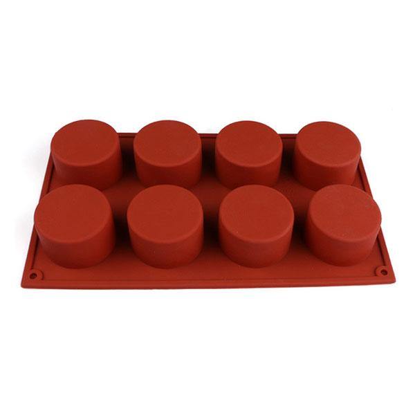 8 Holes Round Shape Silicone Cake Mold 3D Chocolate Candy Pudding Ice Mold Fondant Pastry Mould - MRSLM