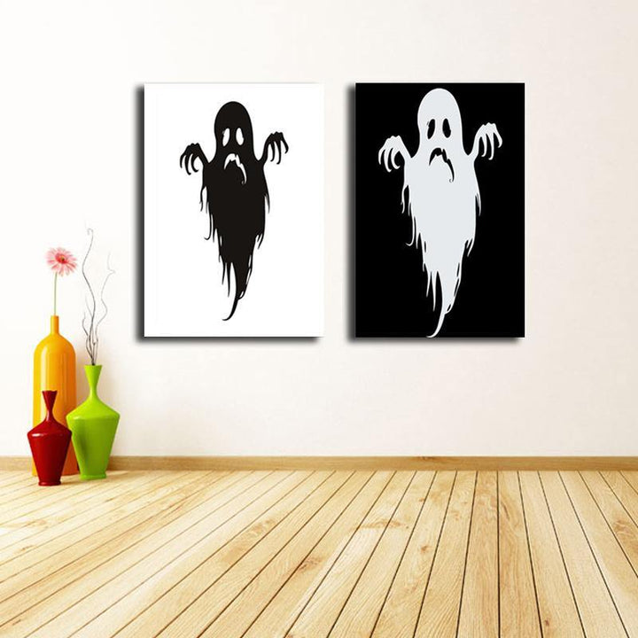 Miico Hand Painted Combination Decorative Paintings Halloween Ghost Wall Art For Home Decoration - MRSLM