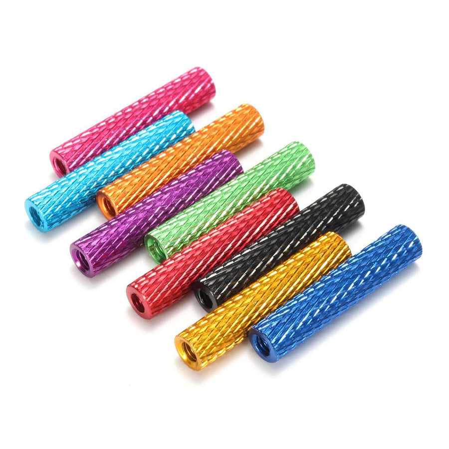 Suleve™ M3AS5 10Pcs M3 25mm Knurled Standoff Aluminum Alloy Anodized Spacer - MRSLM