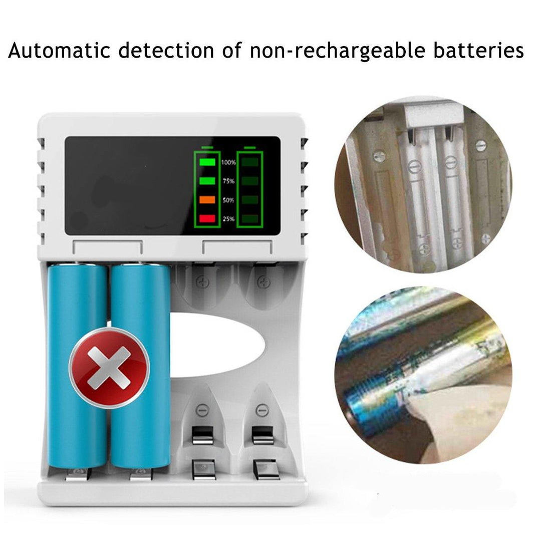 5V 1A 4 Slots USB Rechargeable Battery Charger Fast Charging For AA/AAA Battery - MRSLM