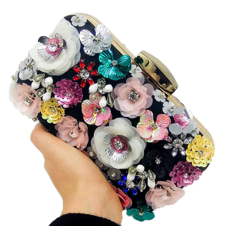 Flower Beaded Banquet Bag Party Clutch - MRSLM