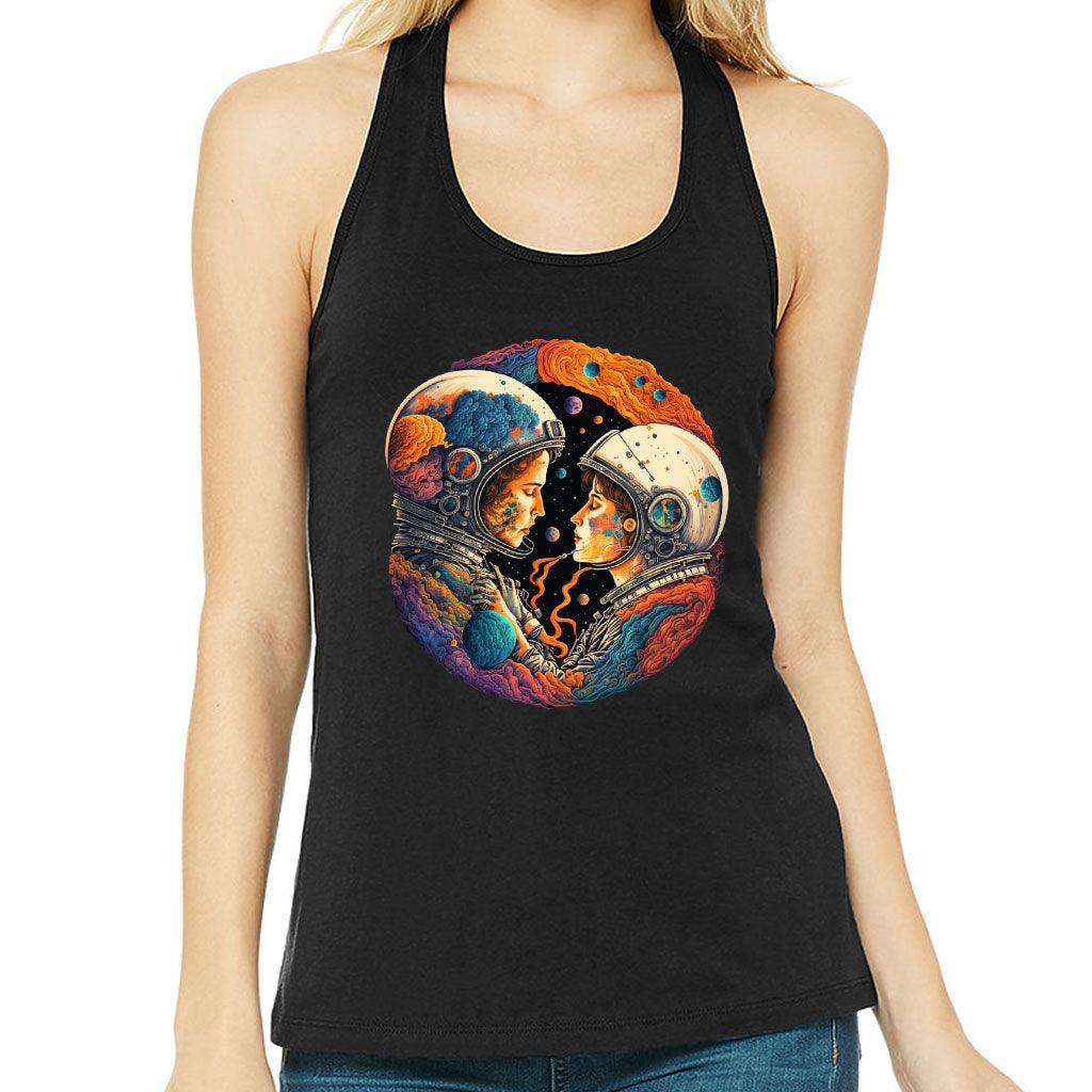 Love Astronaut Women's Racerback Tank - Fantasy Tank Top - Art Workout Tank - MRSLM