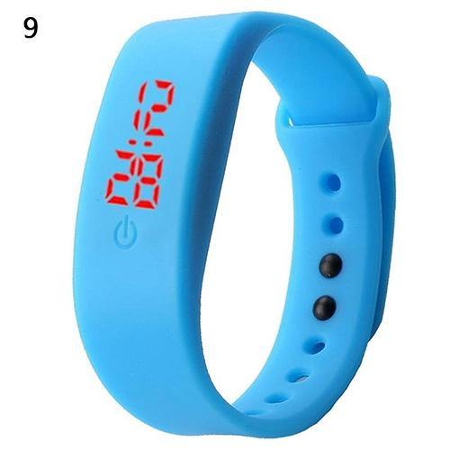 Women Men Silicone Band Strap Digital LED Display Bracelet Wrist Sports Watch - MRSLM