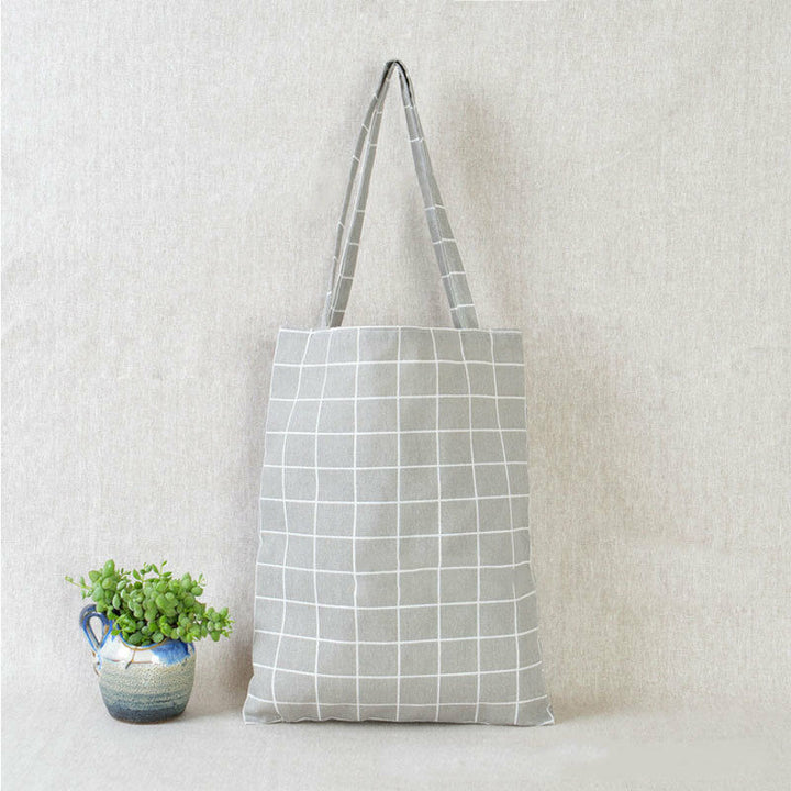 Women's Geometric Print Linen Tote Bag