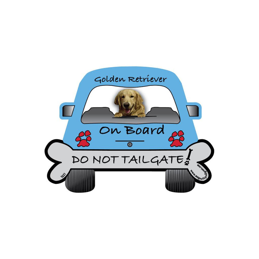 Golden Retriever On Board Car Magnet - MRSLM