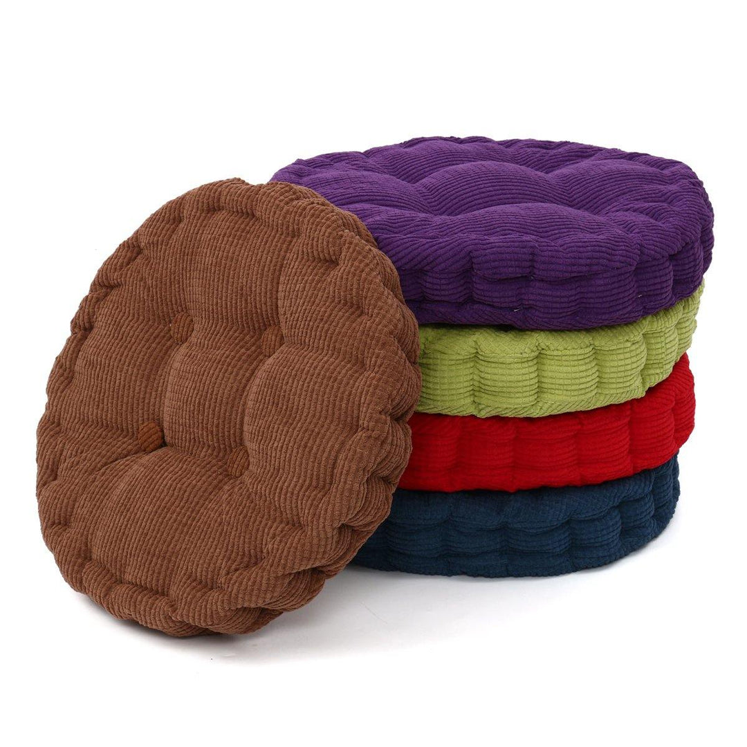 Round Corduroy Chair Pad Cushion Cover Thicker Patio Car Office Seat Sofa Tatami Mat - MRSLM