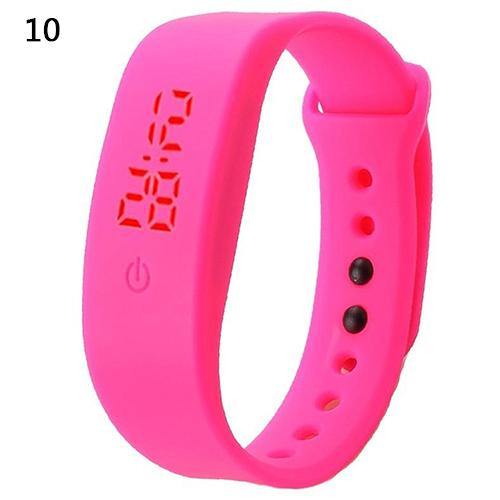 Women Men Silicone Band Strap Digital LED Display Bracelet Wrist Sports Watch - MRSLM