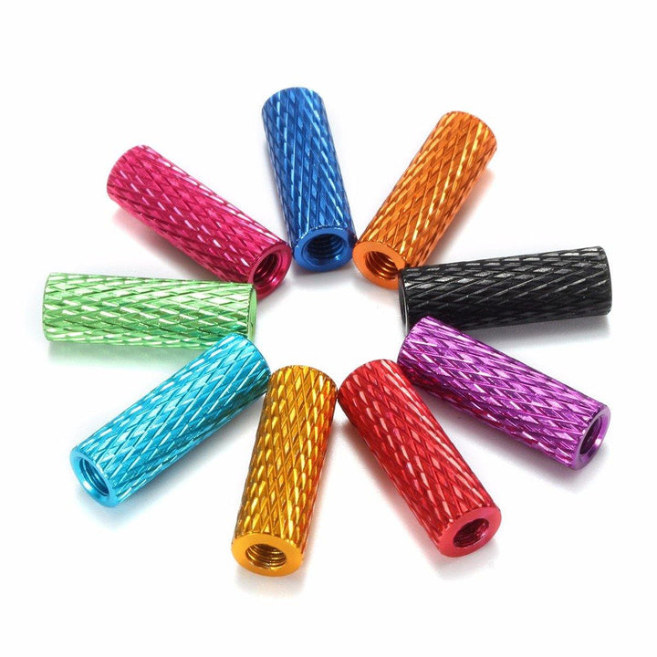 Suleve™ M3AS2 10Pcs M3 10mm Knurled Standoff Aluminum Alloy Anodized Spacer - MRSLM