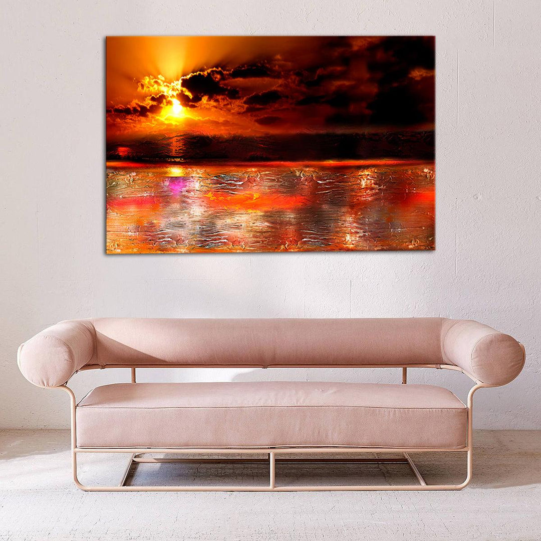 40*120/45*135cm Canvas Unframed Wall Painting Sea Sunset Hanging Pictures Modern Home Wall Decoration Supplies - MRSLM