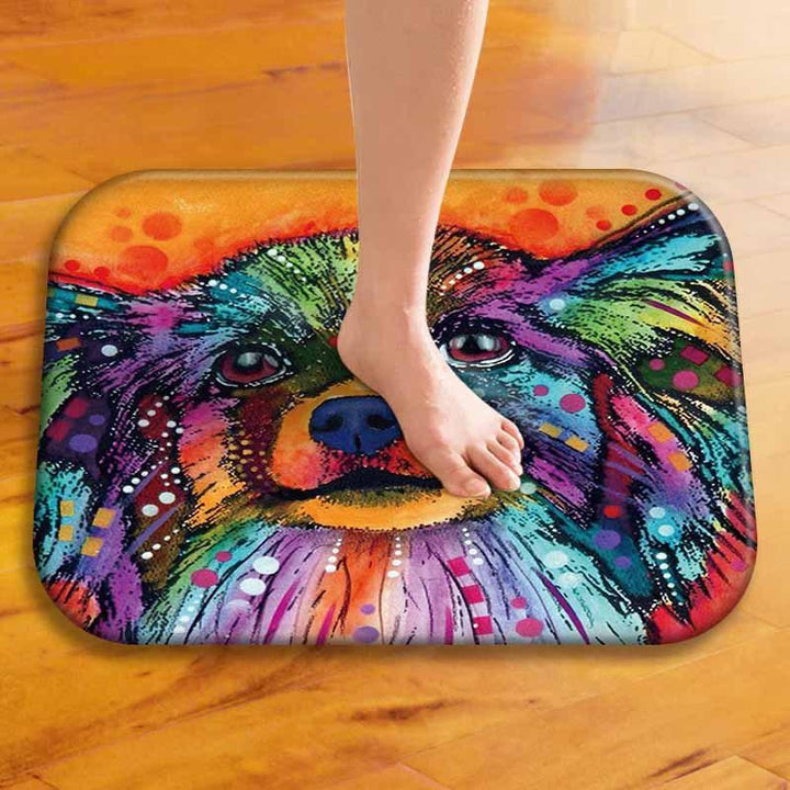 KC-M1 40x60cm Animal Dog Painting Mat Coral Fleece Rug Absorbent Bathroom Anti Slip Carpet - MRSLM