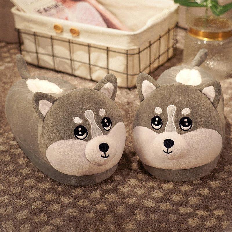 Household Bag With Cute Plush Cotton Slippers - MRSLM