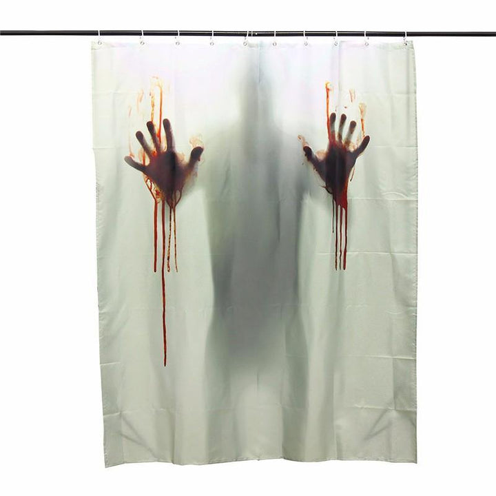 Halloween Horror Blood Bath Polyester Shower Curtain Bathroom Decor with 12 Hooks - MRSLM