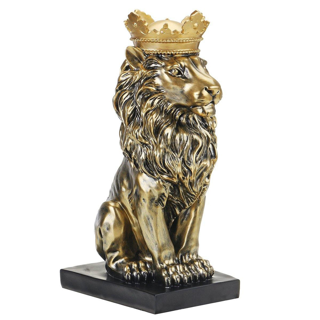 Nordic Style Crown Lion Statue Handicraft Decorations for Home Office Hotel Desk - MRSLM