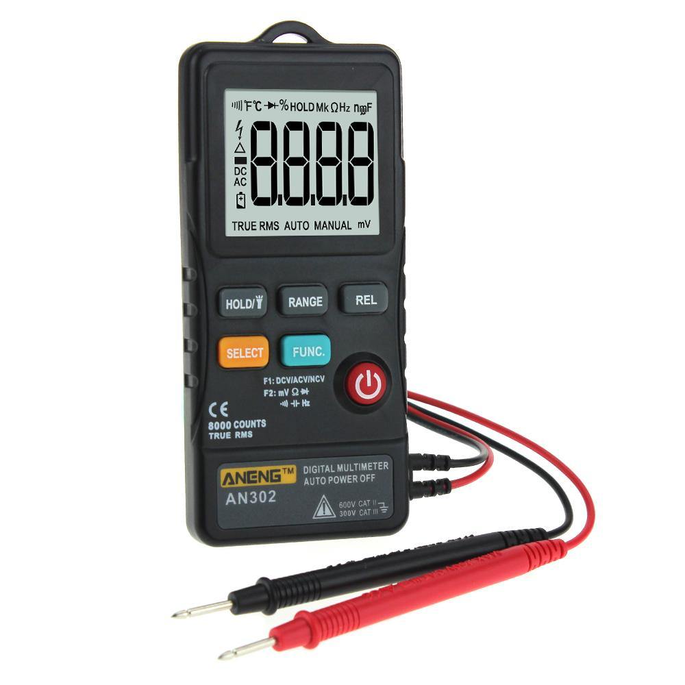 ANENG AN302 True RMS 8000 Counts Push-button Card Digital Multimeter AC/DC Tester - MRSLM