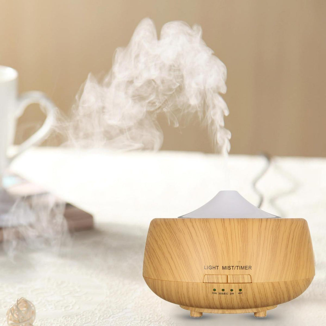 Ultrasonic Color-changing Wood Grain LED Aroma Diffuser Humidifier Aromatherapy Spa Essential Oil - MRSLM