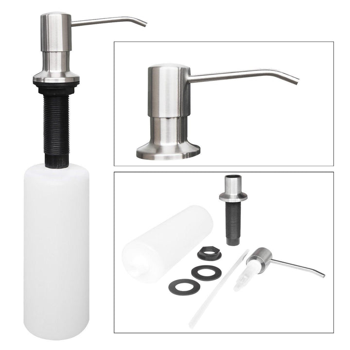 500ml Stainless Steel Kitchen Soap Dispenser DIY Sink Liquid Shampoo Lotion - MRSLM