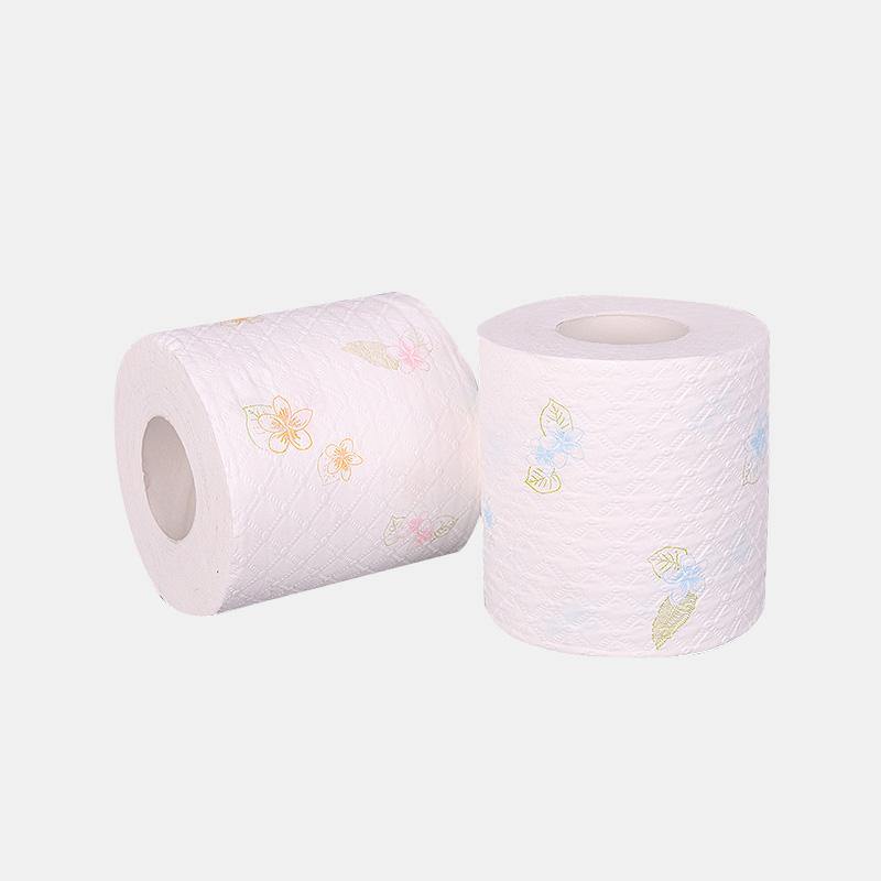 6 Rolls Printing 7-second Roll Paper Toilet Paper Hotel Soft Hydrated Wood Pulp Toilet Pape (#01) - MRSLM