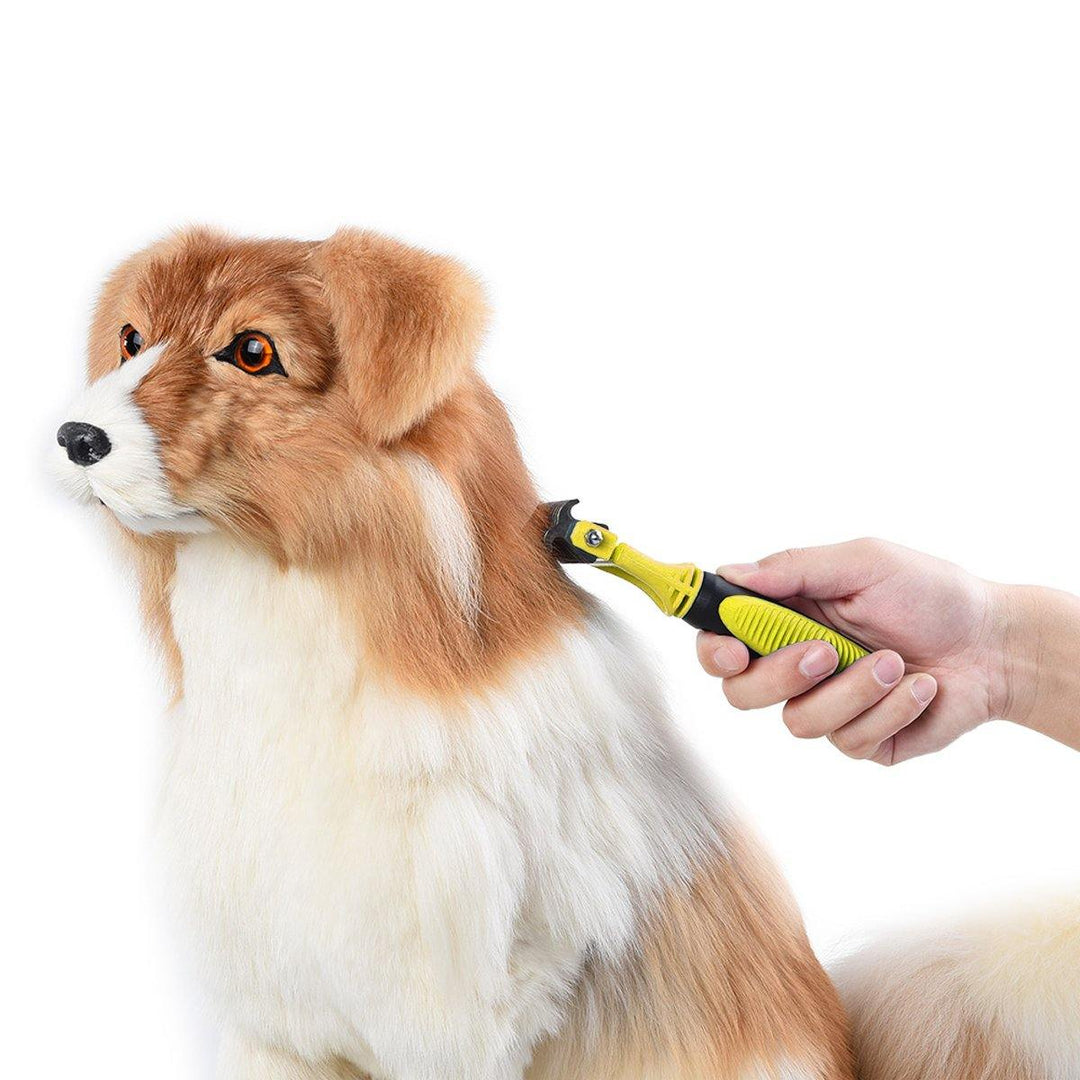 Double Sides Pet Dog Fur Brush Comb Dog Cat Grooming Deshedding Trimmer Tool Pet Rake 12/23 Blades - MRSLM