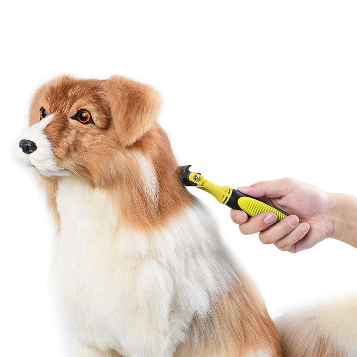 Double Sides Pet Dog Fur Brush Comb Dog Cat Grooming Deshedding Trimmer Tool Pet Rake 12/23 Blades - MRSLM