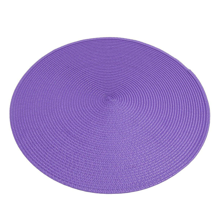 Round Jacquard Woven Non Slip Placemats Kitchen Dining Table Mat Heat Resistant 6 Colors - MRSLM