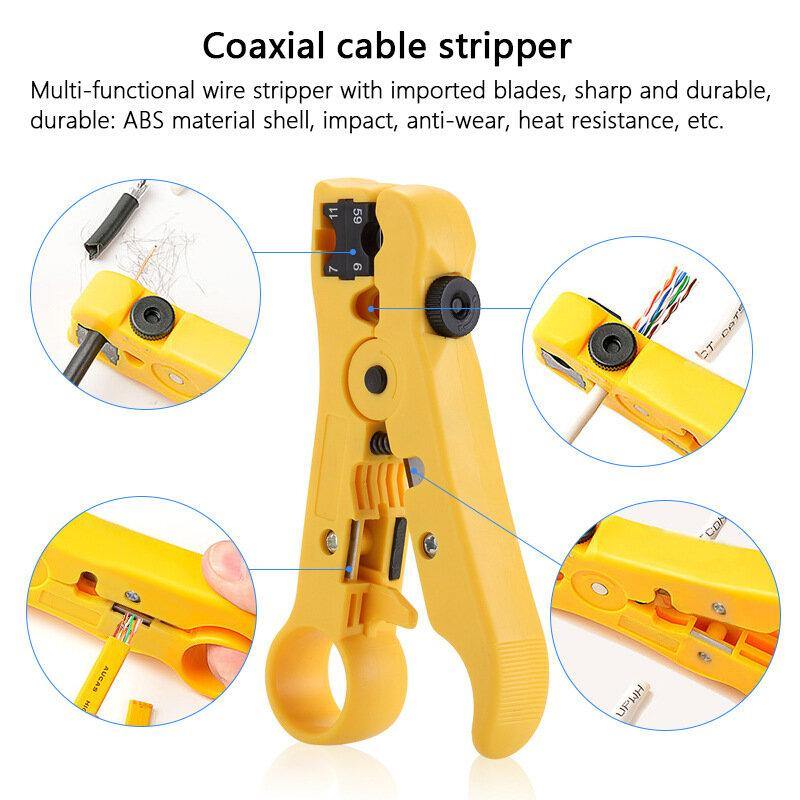 Handskit Network Cable Pliers Screwdriver Wire Stripper Tool Set with Cable Tester Spring Clamp Pliers - MRSLM