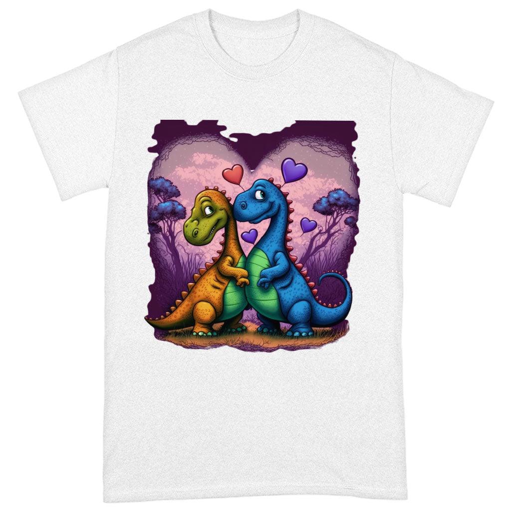 Love Heavy Cotton T-Shirt - Dinosaur Tee Shirt - Colorful T-Shirt - MRSLM