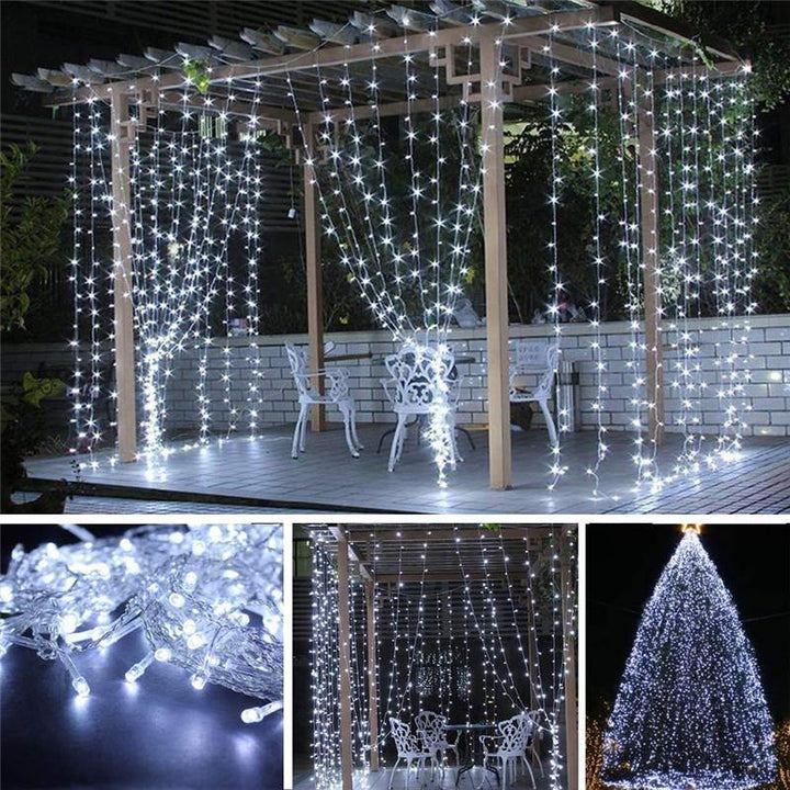 3x3M 300LED Outdoor Christmas Window Curtain String Fairy Wedding Light 110V US - MRSLM