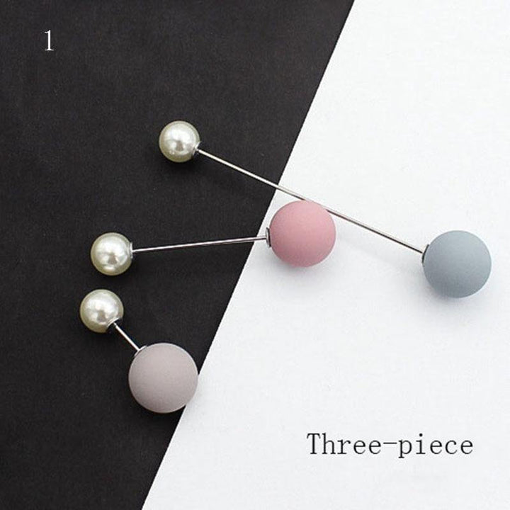 10pcs Button Brooch Set Imitation Pearl Rhinestones Pin Coat Clothes Accessories Gift Prevent Exposure Brooches for Women - MRSLM