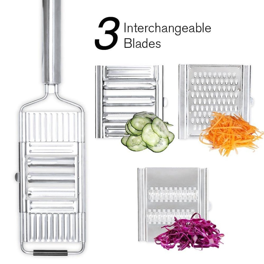 Shredder Cutter Stainless Steel Portable Manual Vegetable Slicer Easy Clean Grater With Handle Multi Purpose Home Kitchen Tool - MRSLM