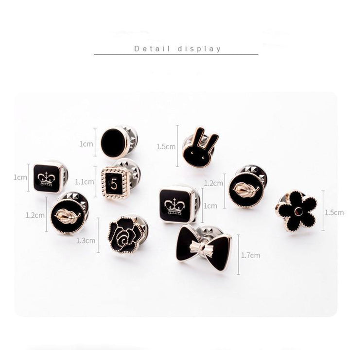 10pcs Button Brooch Set Imitation Pearl Rhinestones Pin Coat Clothes Accessories Gift Prevent Exposure Brooches for Women - MRSLM