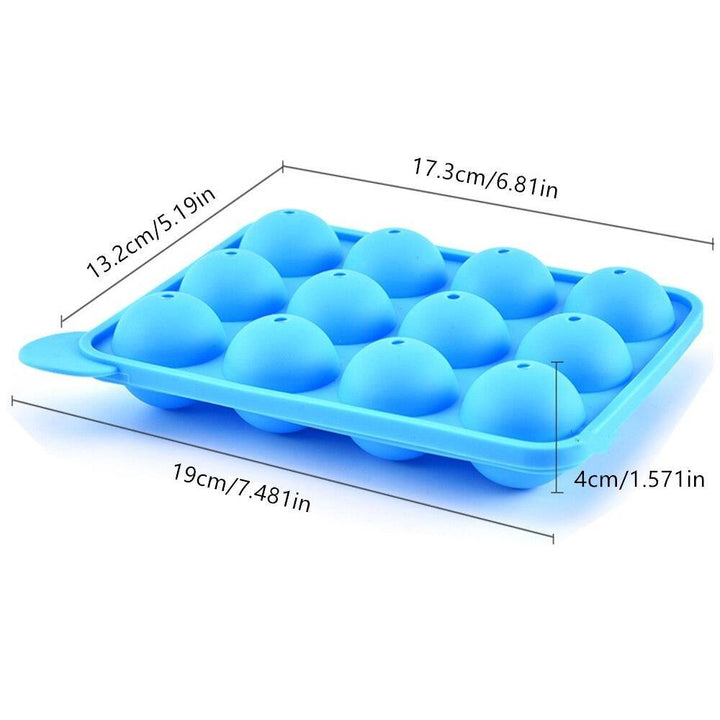 1PC 12/20 Holes Chocolate Ball Cupcake Cookie Candy Maker DIY Baking Tool Silicone Pop Lollipop Mold Stick Tray Cake Mould - MRSLM