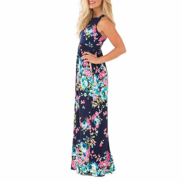 Romantic Bohemian Summer Long Floral Women’s Dress