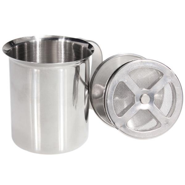 Stainless Steel Pump Milk Frother Creamer Foam Cappuccino 400ML Coffee Double Mesh Froth - MRSLM