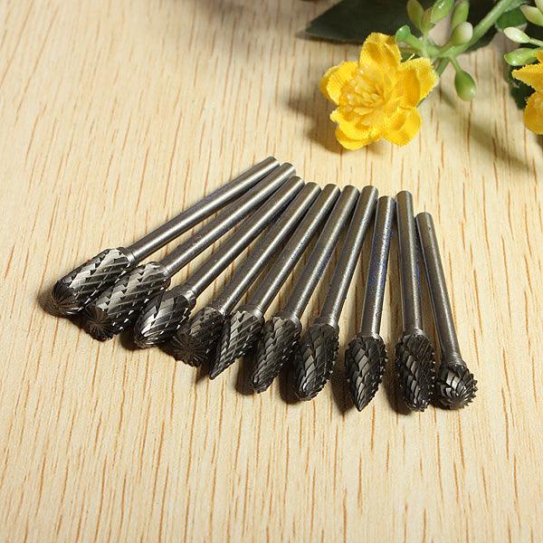 10pcs 1/8inch Tungsten Carbide Cutter Rotary Burr Set Cnc Engraving - MRSLM