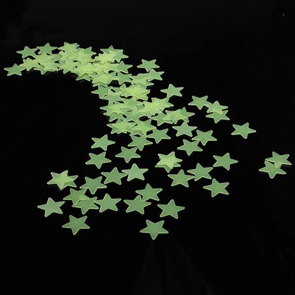 Honana DX-010 100PCS 3CM Fluorescent Glow Star Wall Sticker Decor Sticker - MRSLM