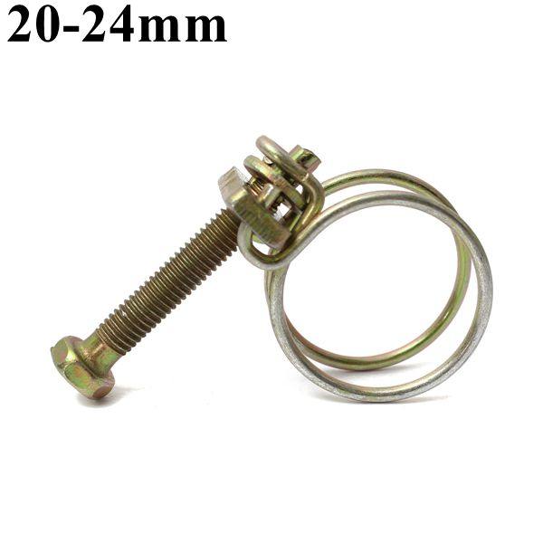 Adjustable Double Wire Water Gas Hose Clamp Pipe Clip Hoop Plumbing Fixture - MRSLM