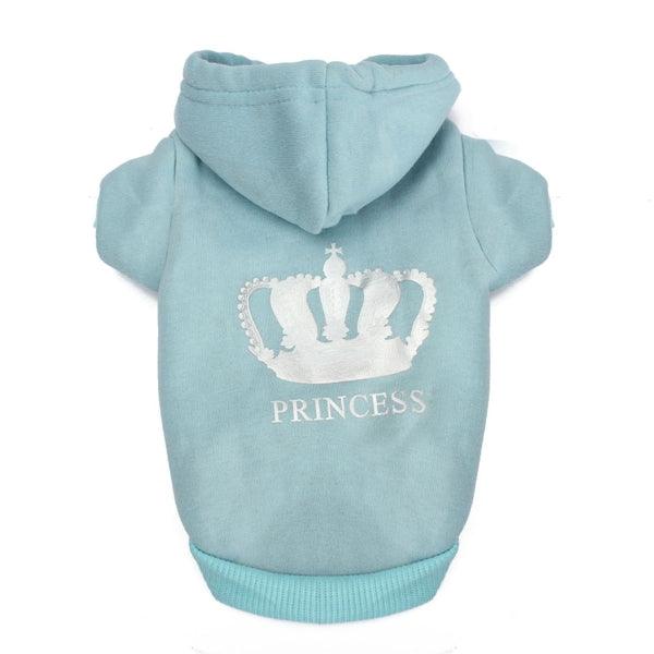 XS To XXXL Winter Pets Dog Princess Crown Printed Clothes Puppy Cat Hoodie Warm Coat - MRSLM