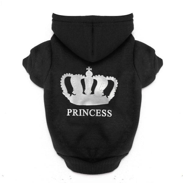 XS To XXXL Winter Pets Dog Princess Crown Printed Clothes Puppy Cat Hoodie Warm Coat - MRSLM