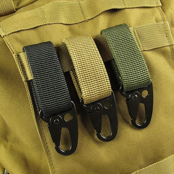 Carabiner Hook Webbing Buckle Nylon Molle Belt Hanging Key Ring Outdoor Tool - MRSLM