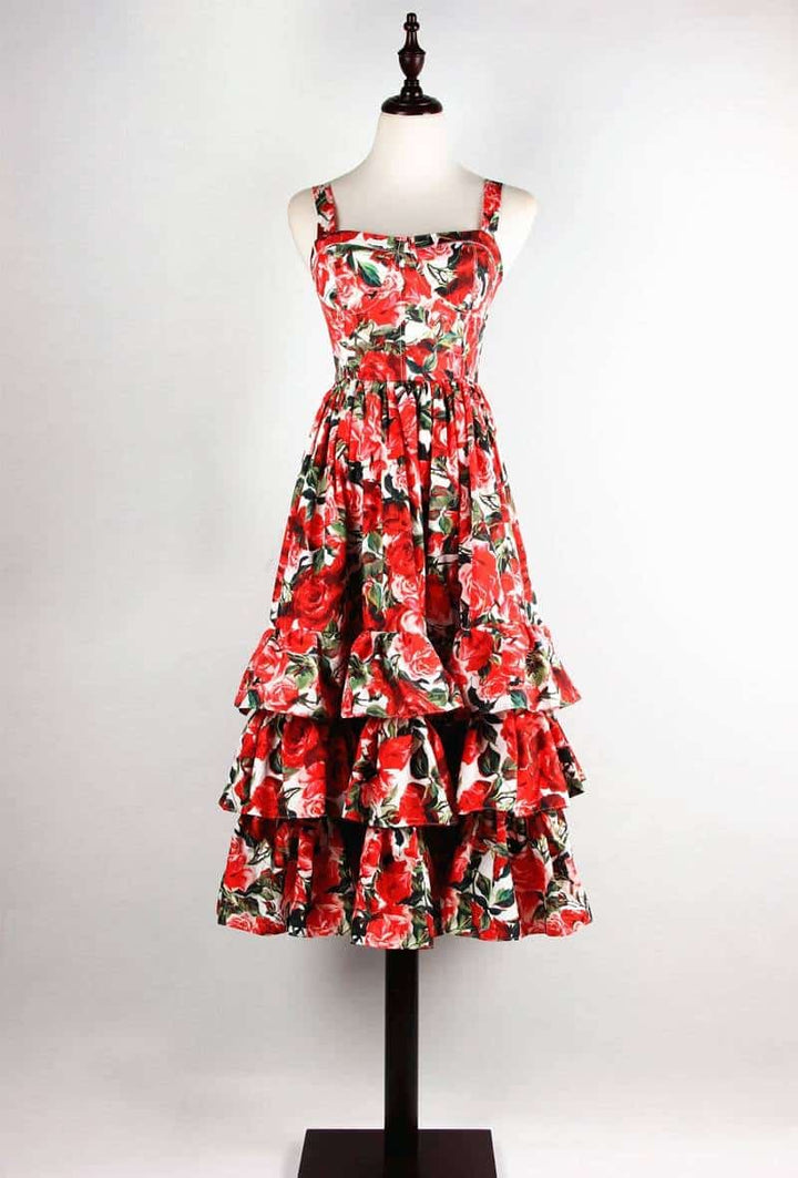 Women's Red Roses Dress