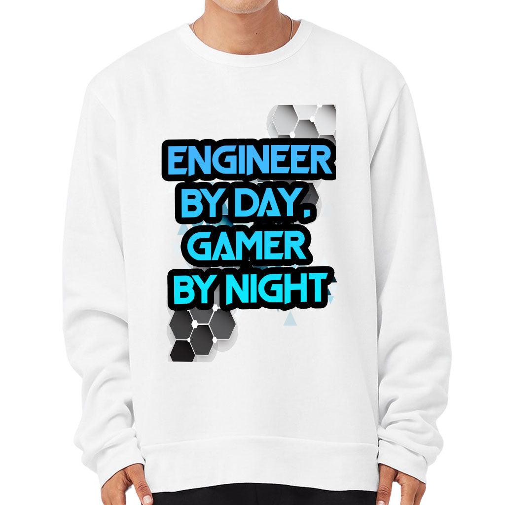 Engineer Gamer Sponge Fleece Sweatshirt - Funny Classic Sweatshirt - Printed Sweatshirt - MRSLM