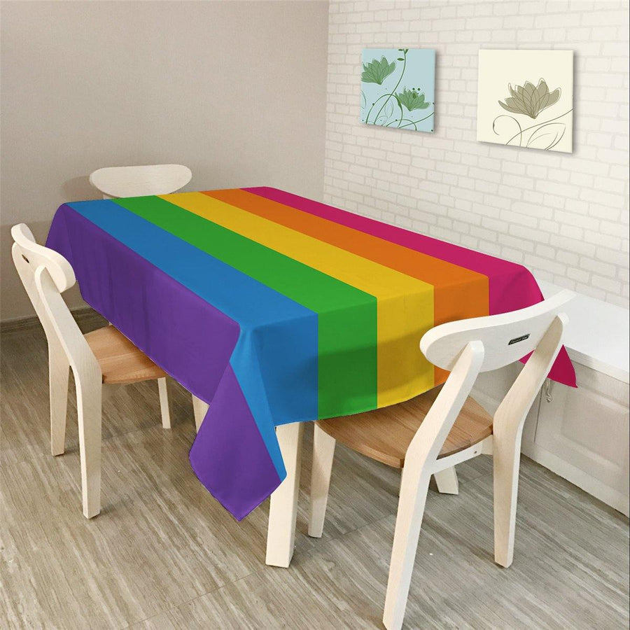 Modern Simple Rectangle Polyester Tablecloth Colorful Triangle Geometry - MRSLM