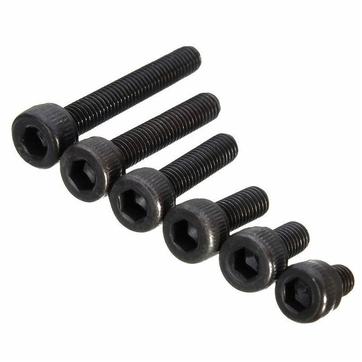 Suleve™ M3CH9 50Pcs M3 Carbon Steel Hexagon Socket Cap Head Screws Bolts 4-20mm Optional Length - MRSLM