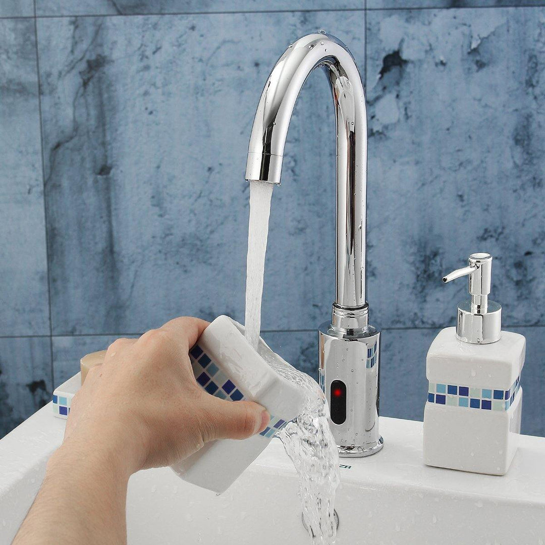 Hands Touch Free Automatic Electronic Sensor Control Bathroom Kitchen Sink Tap Basin Faucet - MRSLM