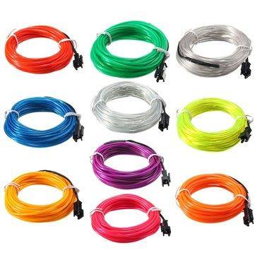 5M EL Led Flexible Soft Tube Wire Neon Glow Car Rope Strip Light Xmas Decor DC 12V - MRSLM