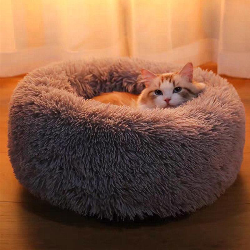 40-100cm Pet Supplies Kennel Round Plush Pet Nest Padded Soft Warm For Cat Bed Mat Pad - MRSLM