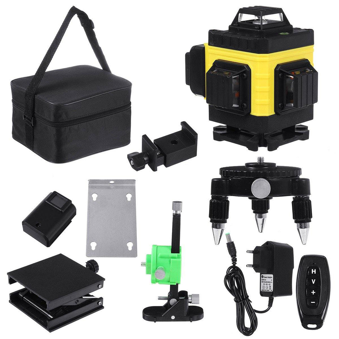 12/16 Line 4D Laser Level Green Light Digital Self Leveling 360° Rotary Measure with 6000mah Battery - MRSLM