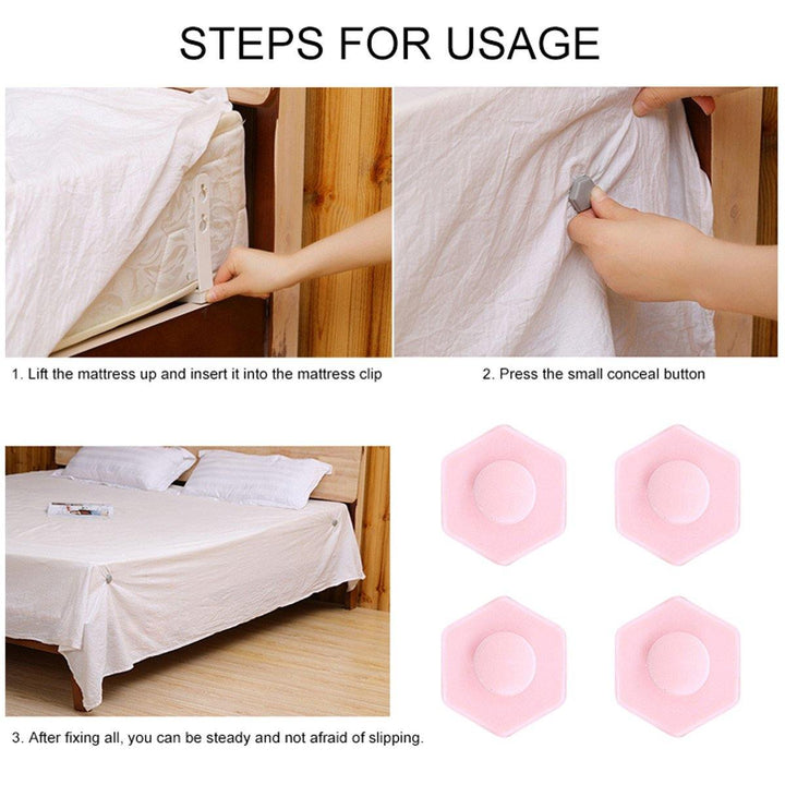 4pcs Triangle Bed Sheet Mattress Holder Fastener Grippers Clips Suspender Strap Clamp - MRSLM