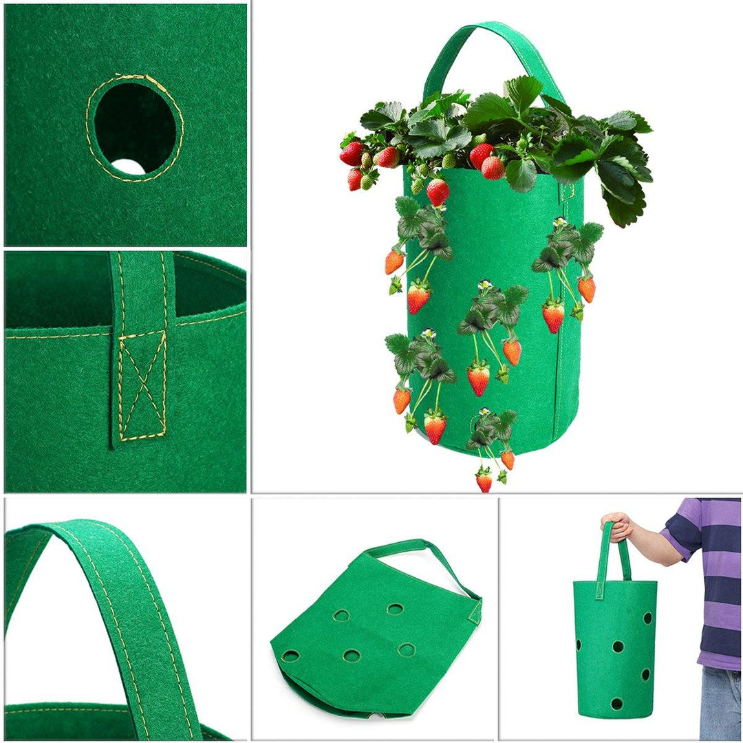 Hanging Non-Woven Felt Vertical Planter Bag 11x Pockets For Strawberry Planting Grow Box - MRSLM