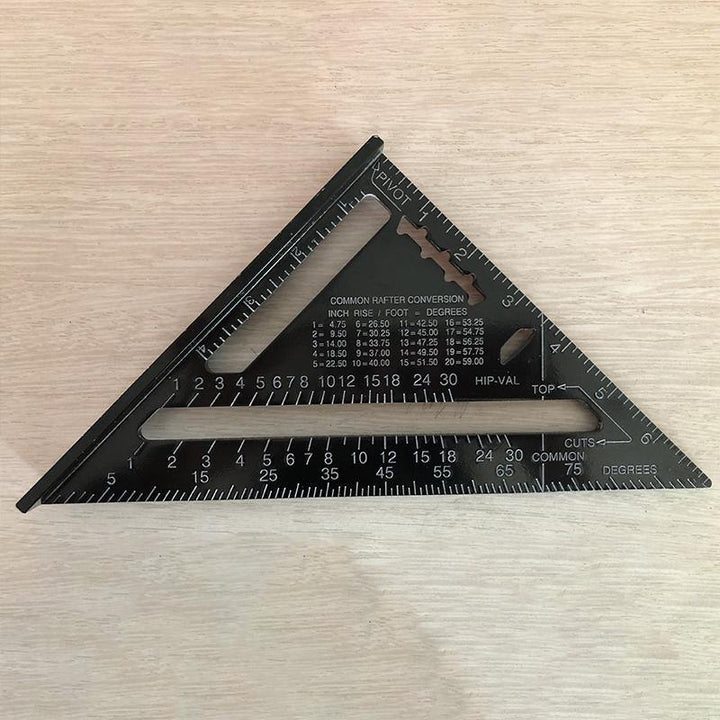 7/12'' Metric Aluminum Alloy Speed Square Triangle Angle Protractor Guide Ruler - MRSLM